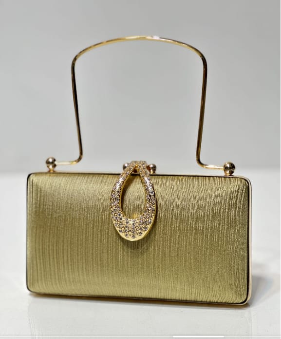“Luxe Loop” Evening Top-Handle Clutch
