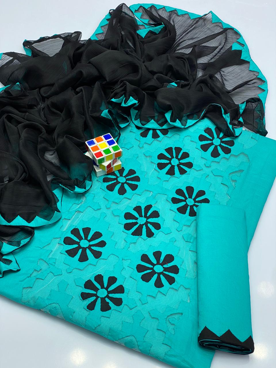 "Bloom & Grace" – Handmade Appliqué Lawn Suits