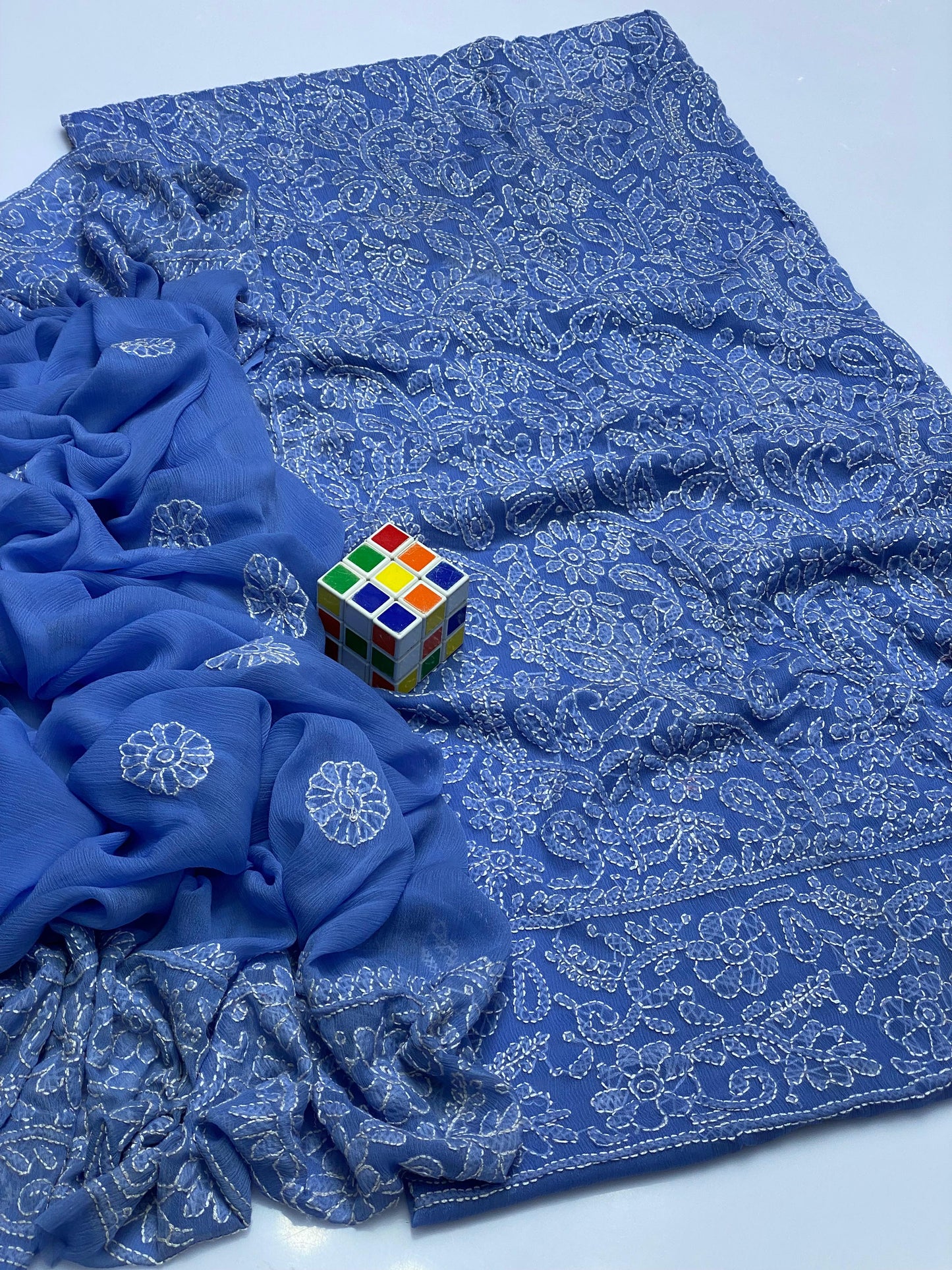 Noor-e-Chikankari" – Hand Embroidered Bamber Chiffon 2PC