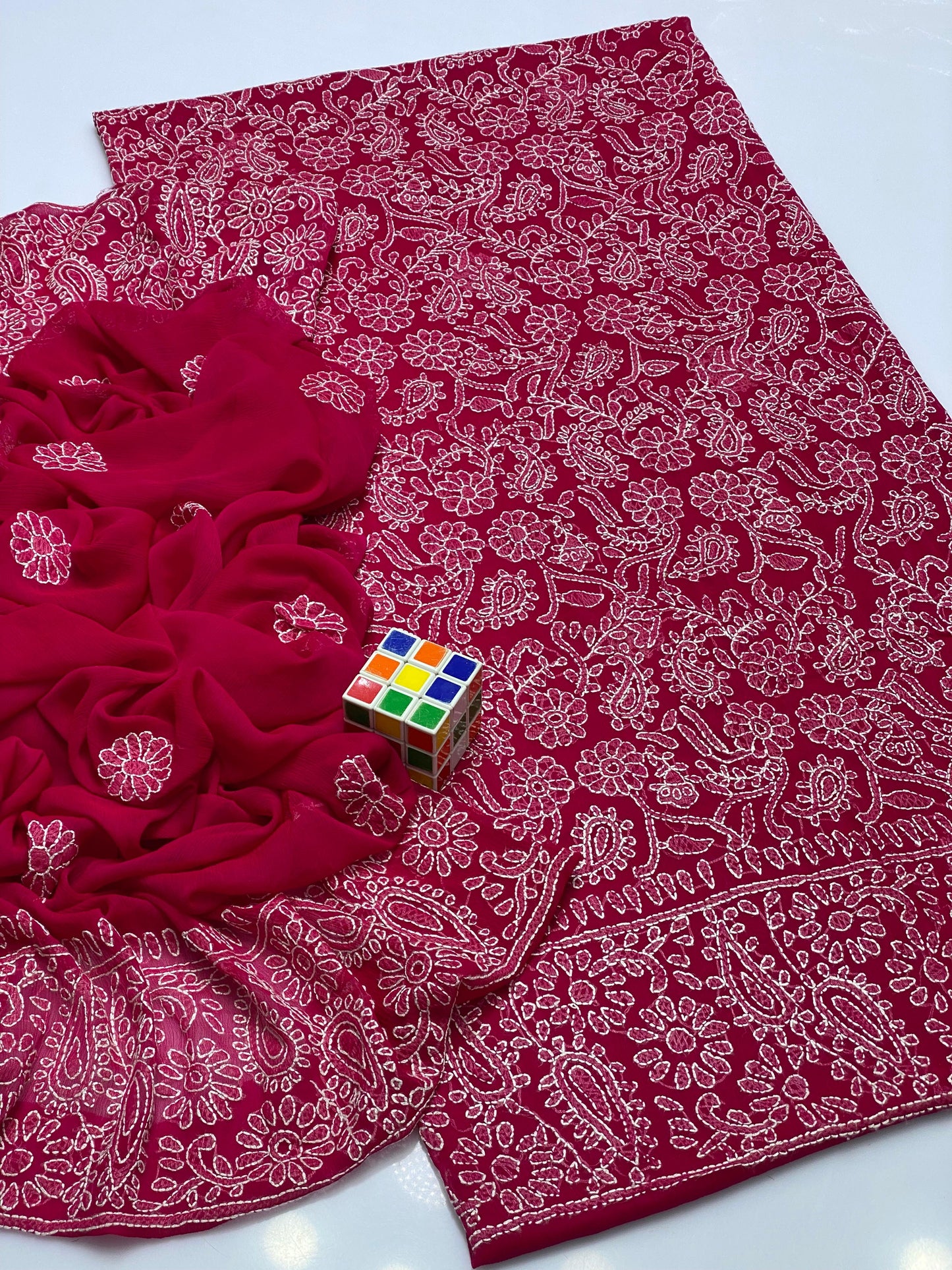 Noor-e-Chikankari" – Hand Embroidered Bamber Chiffon 2PC