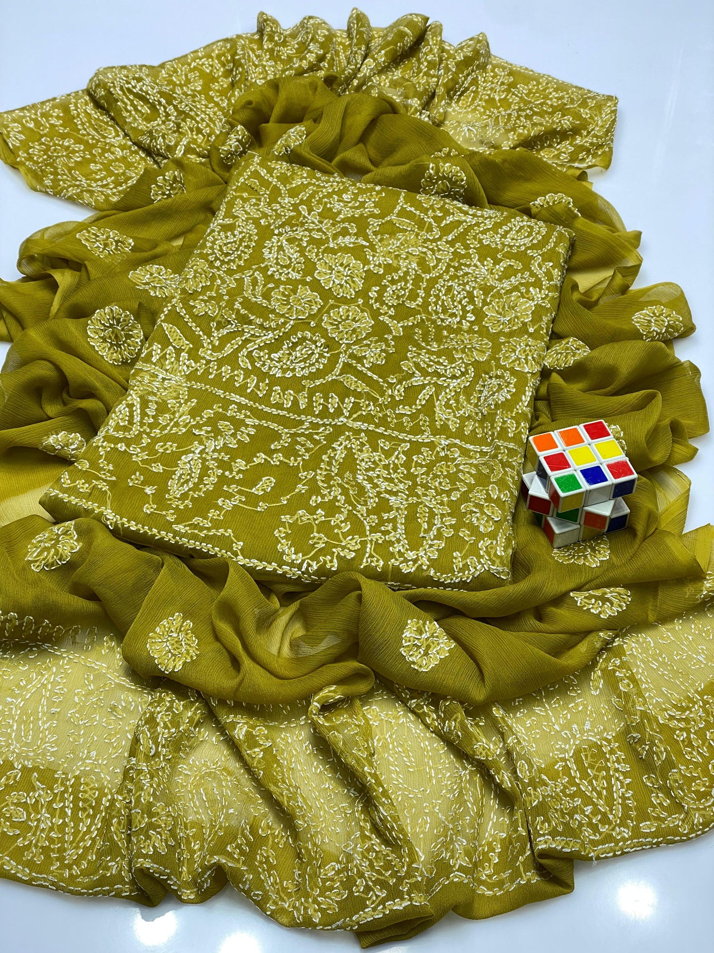 Noor-e-Chikankari" – Hand Embroidered Bamber Chiffon 2PC