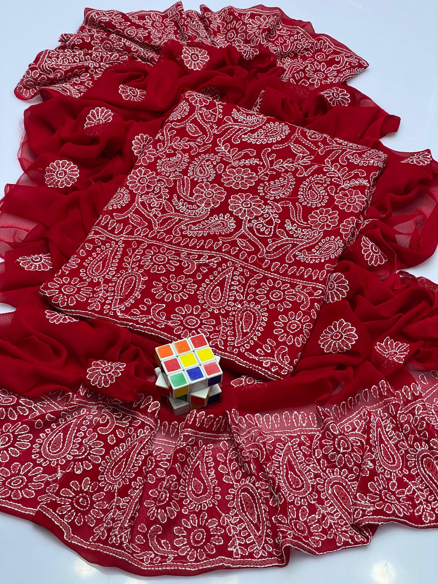 Noor-e-Chikankari" – Hand Embroidered Bamber Chiffon 2PC