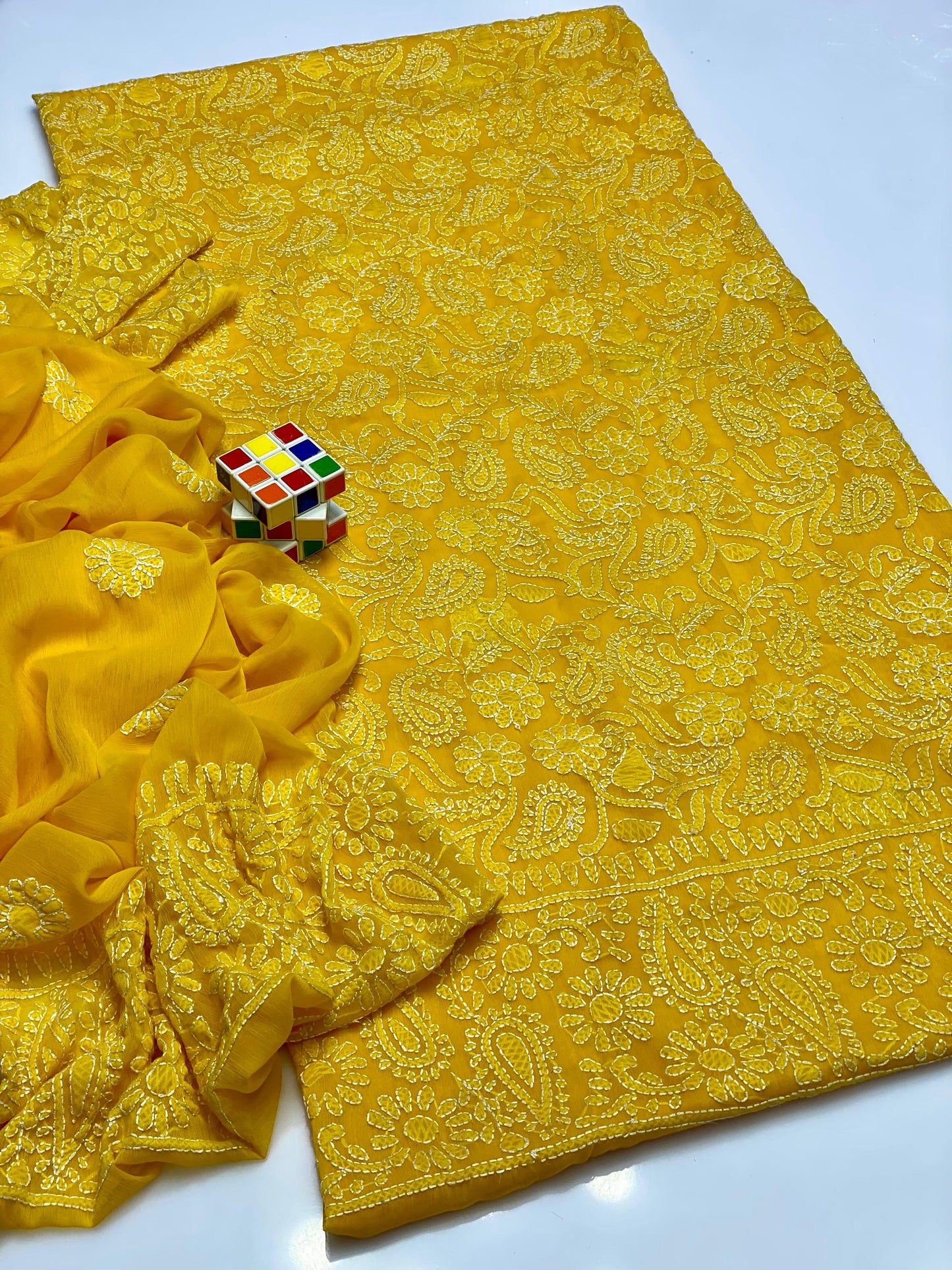 Noor-e-Chikankari" – Hand Embroidered Bamber Chiffon 2PC