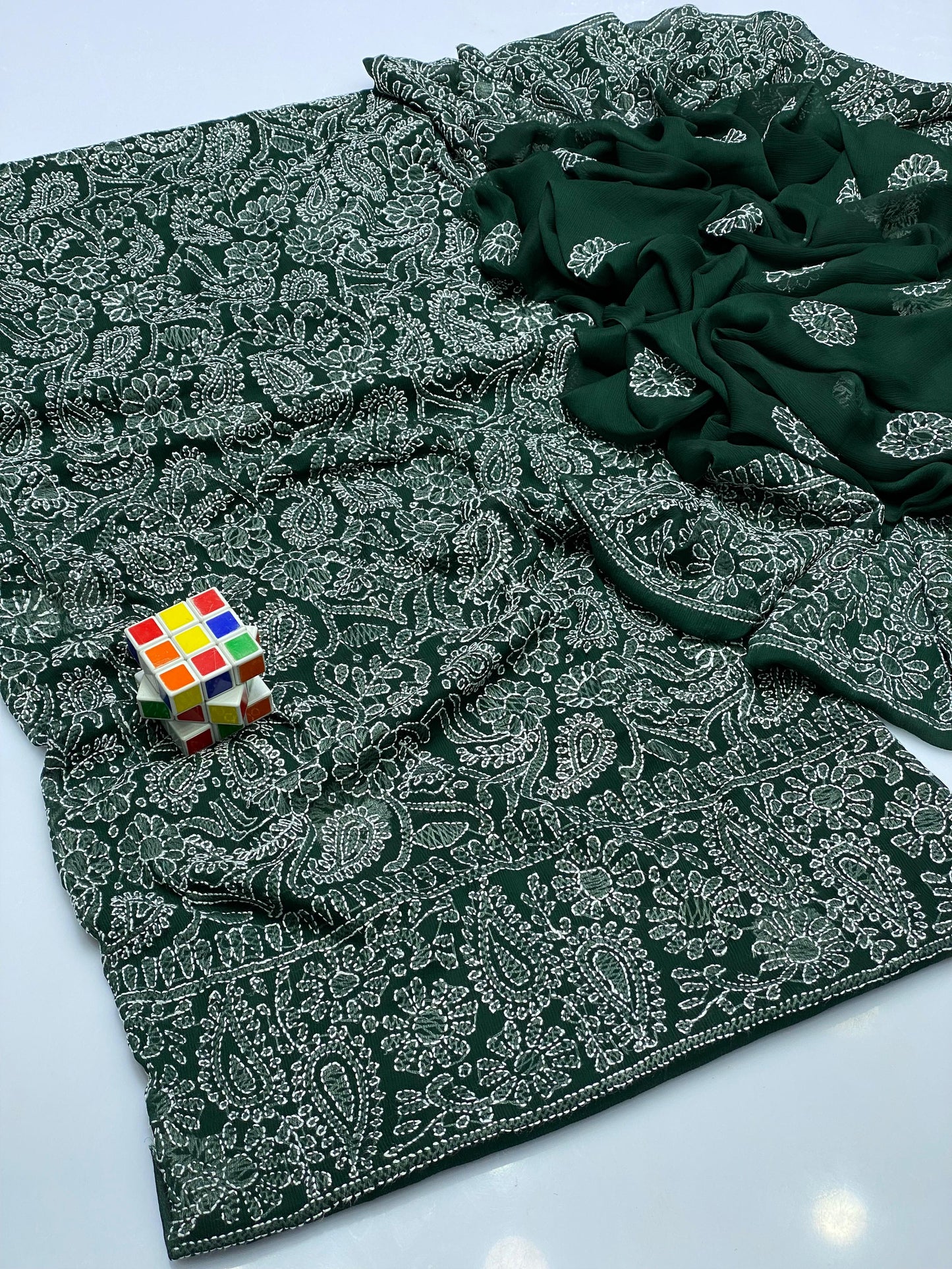 Noor-e-Chikankari" – Hand Embroidered Bamber Chiffon 2PC