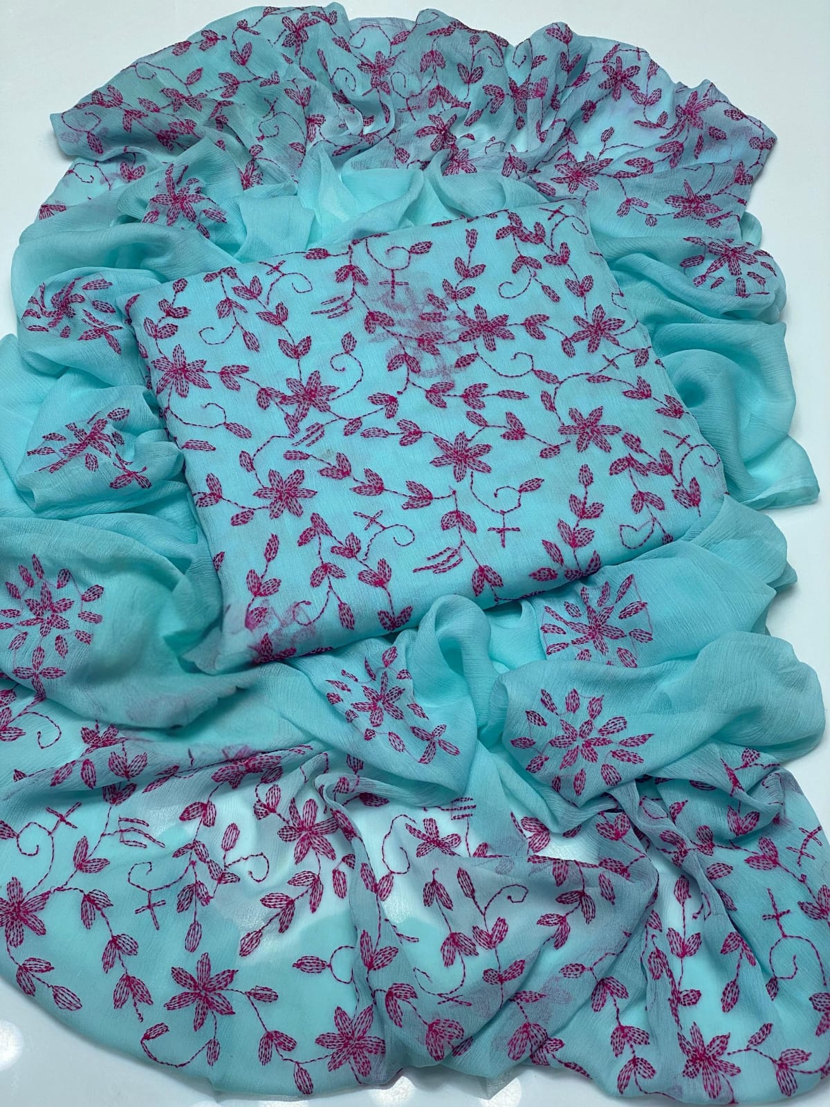 Noor-e-Chikankari" – Hand Embroidered Bamber Chiffon 2PC