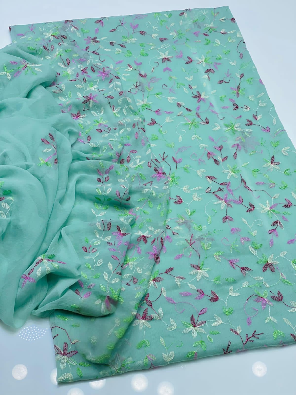 Noor-e-Chikankari" – Hand Embroidered Bamber Chiffon 2PC