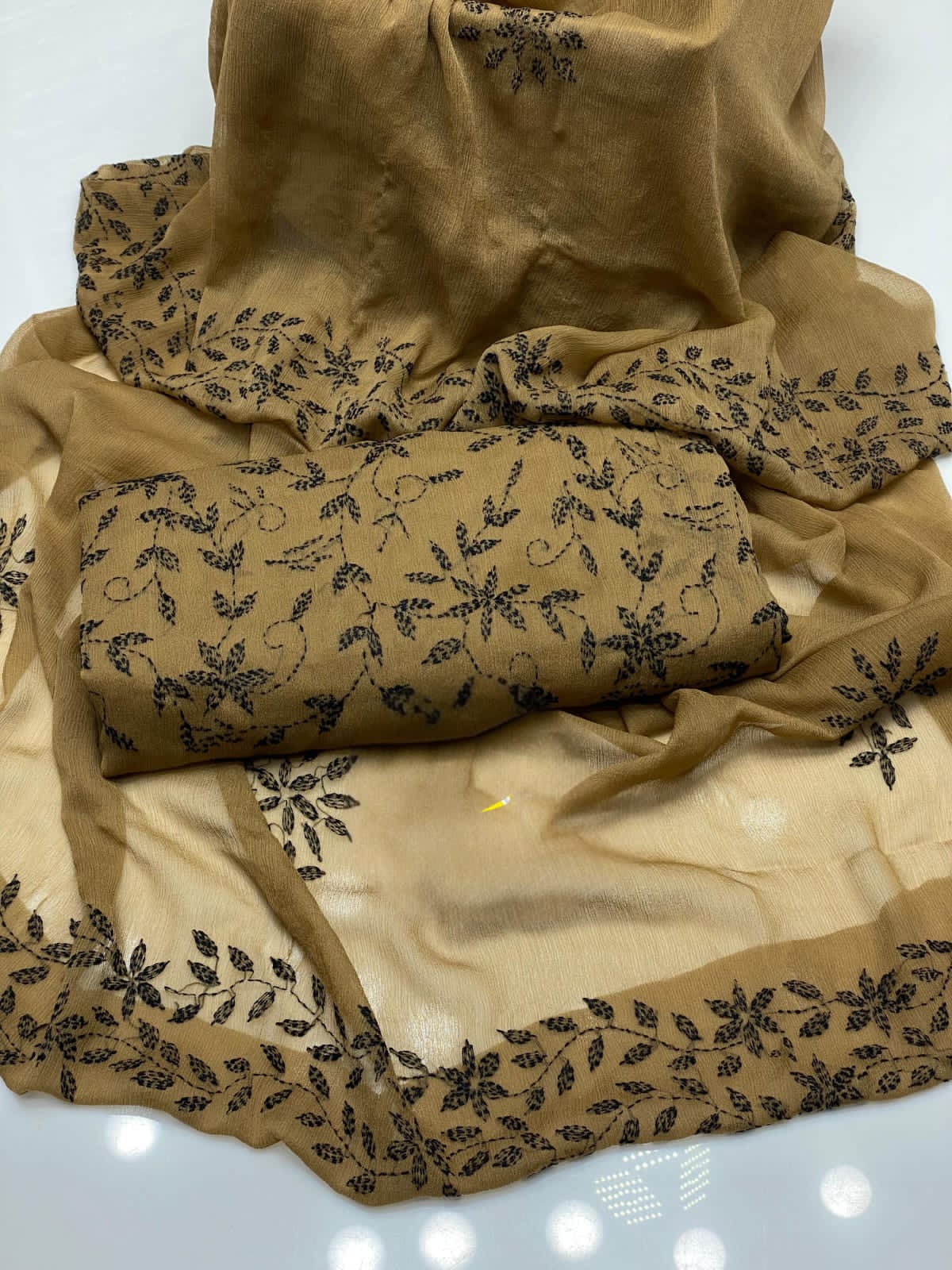 Noor-e-Chikankari" – Hand Embroidered Bamber Chiffon 2PC