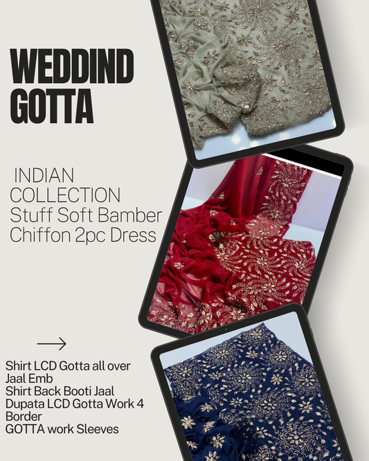 WEDDING GOTTA INDIAN COLLECTION Stuff Soft Bamber Chiffon 2pc Dress