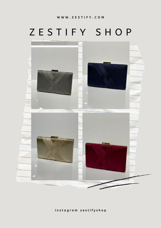 “Satin Cross” Structured Clutch