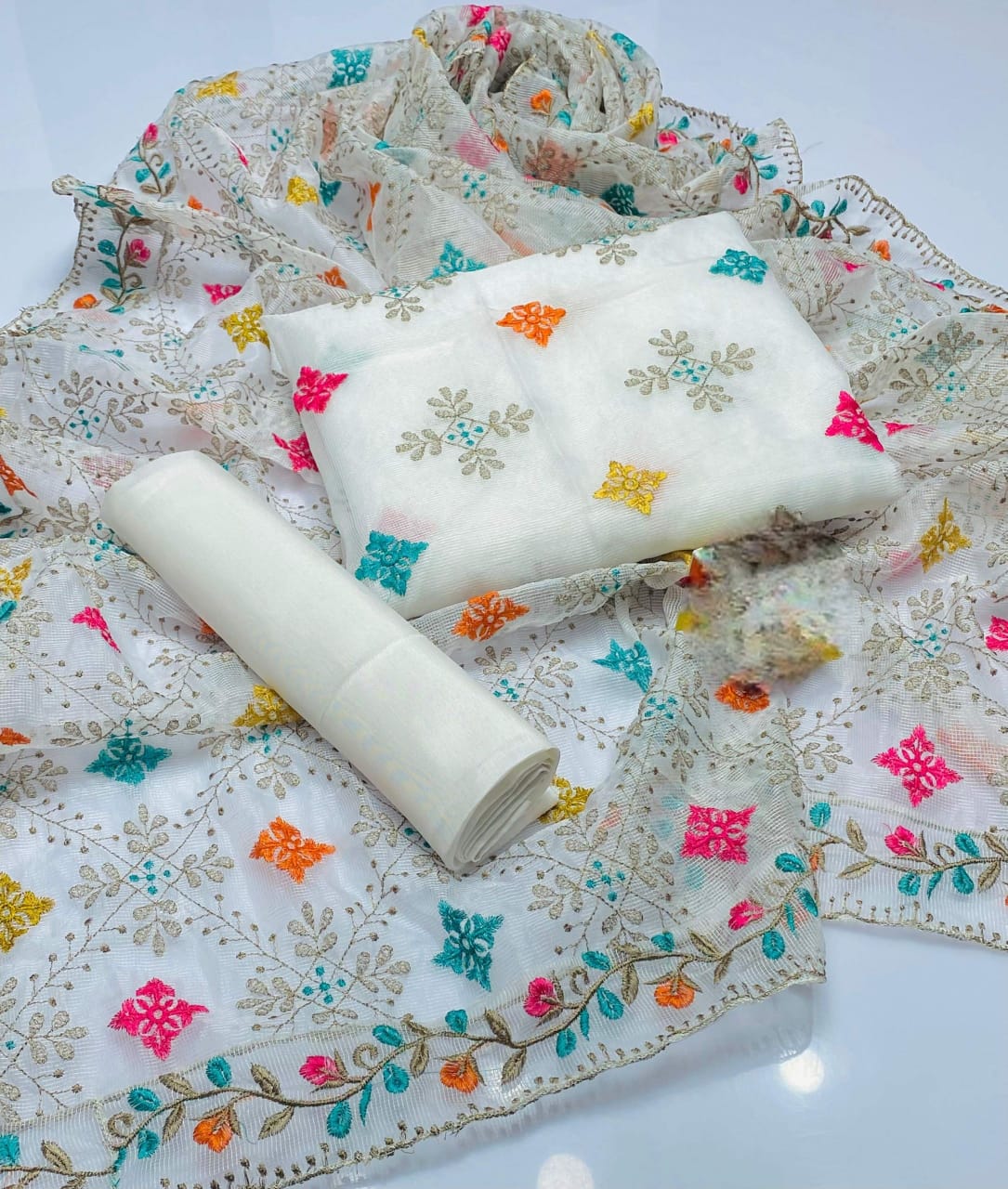Phulkari Style Stuff Khaadi Net 2pc