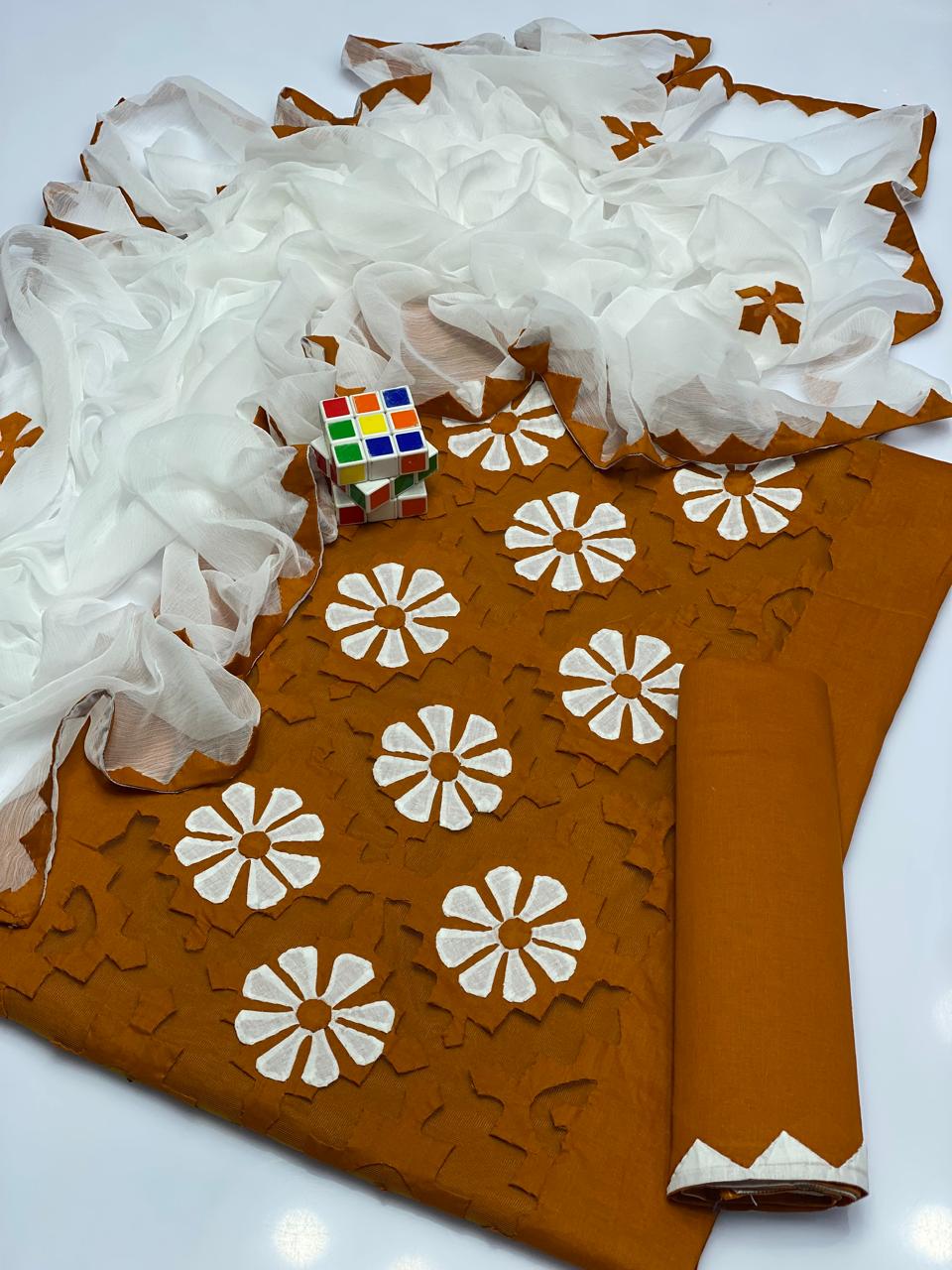 "Bloom & Grace" – Handmade Appliqué Lawn Suits
