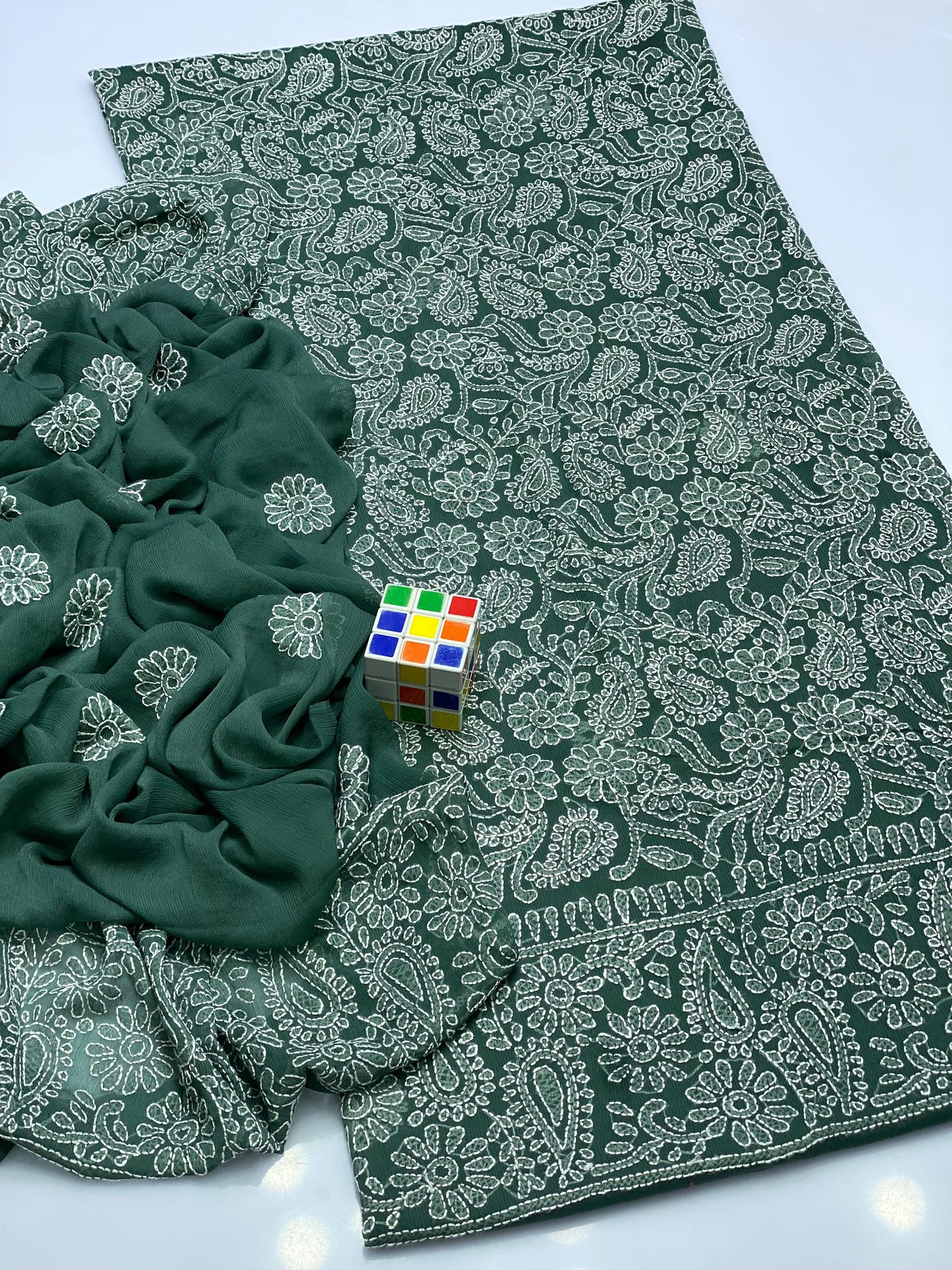 Noor-e-Chikankari" – Hand Embroidered Bamber Chiffon 2PC