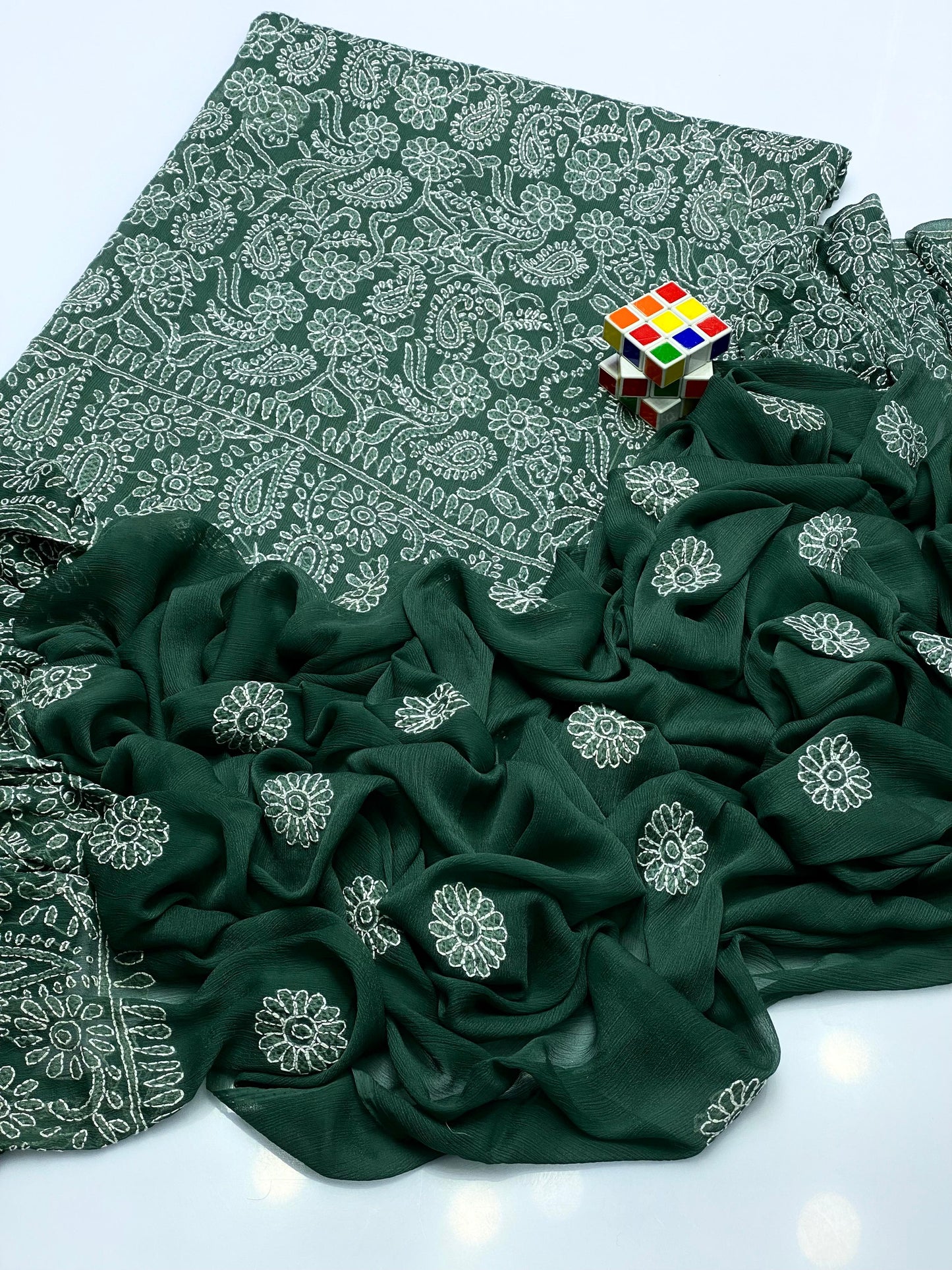 Noor-e-Chikankari" – Hand Embroidered Bamber Chiffon 2PC